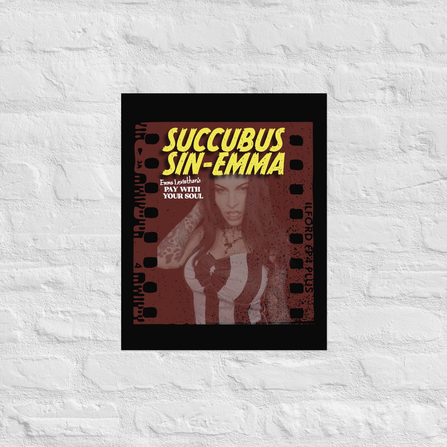 Succubus Sin-Emma movie poster featuring Emma Leviathan in dark, mischievous style on museum-quality matte paper.