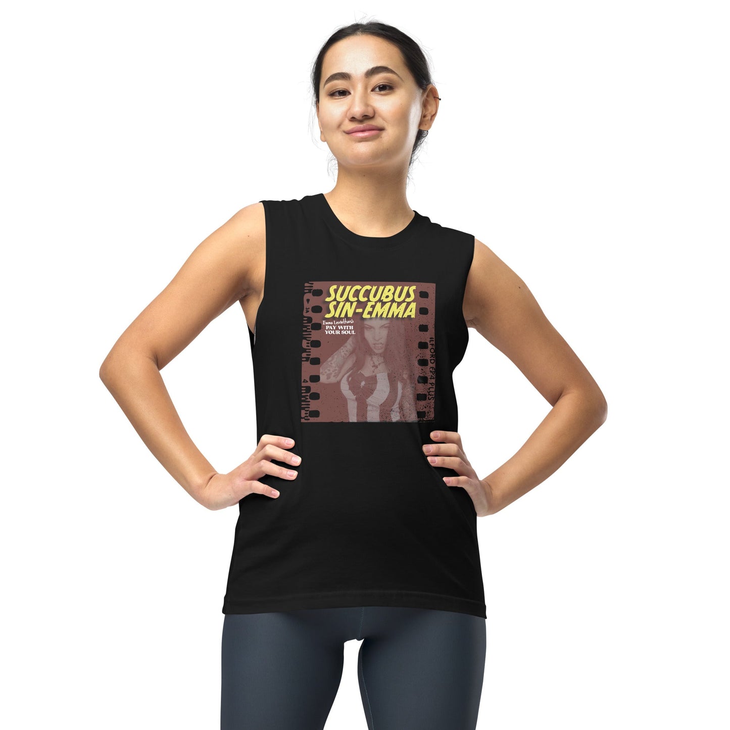 Succubus Sin-Emma muscle tank featuring vintage horror design.