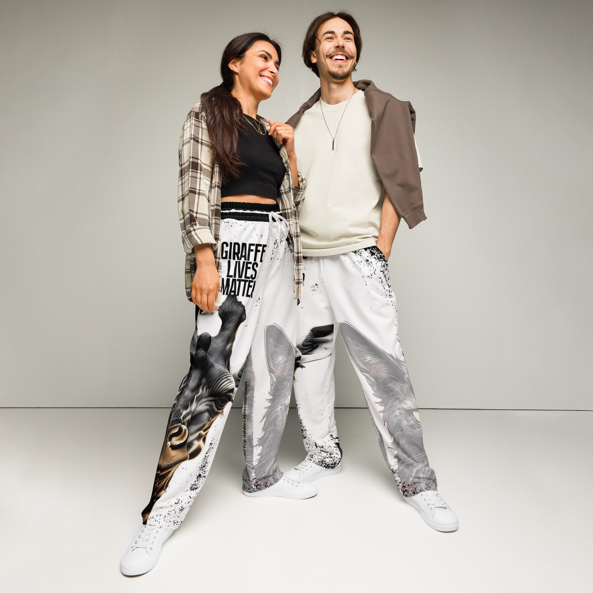 GLM - Giraffe Lives Matter Wide-Leg Joggers: Stand Tall for the Tallest Cause in the Underworld!
