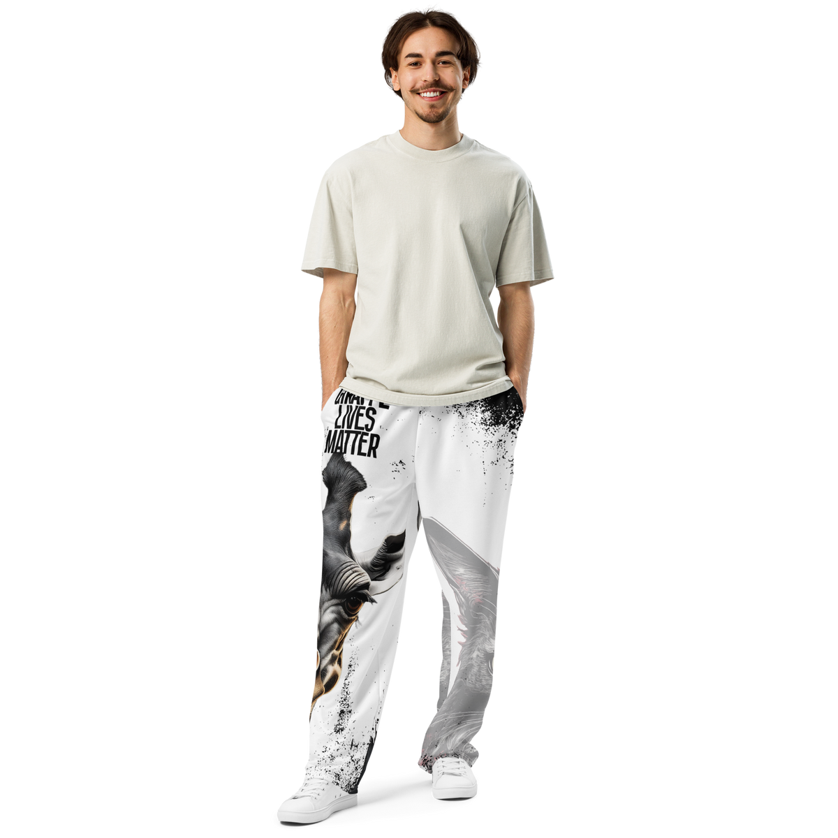 GLM - Giraffe Lives Matter Wide-Leg Joggers: Stand Tall for the Tallest Cause in the Underworld!