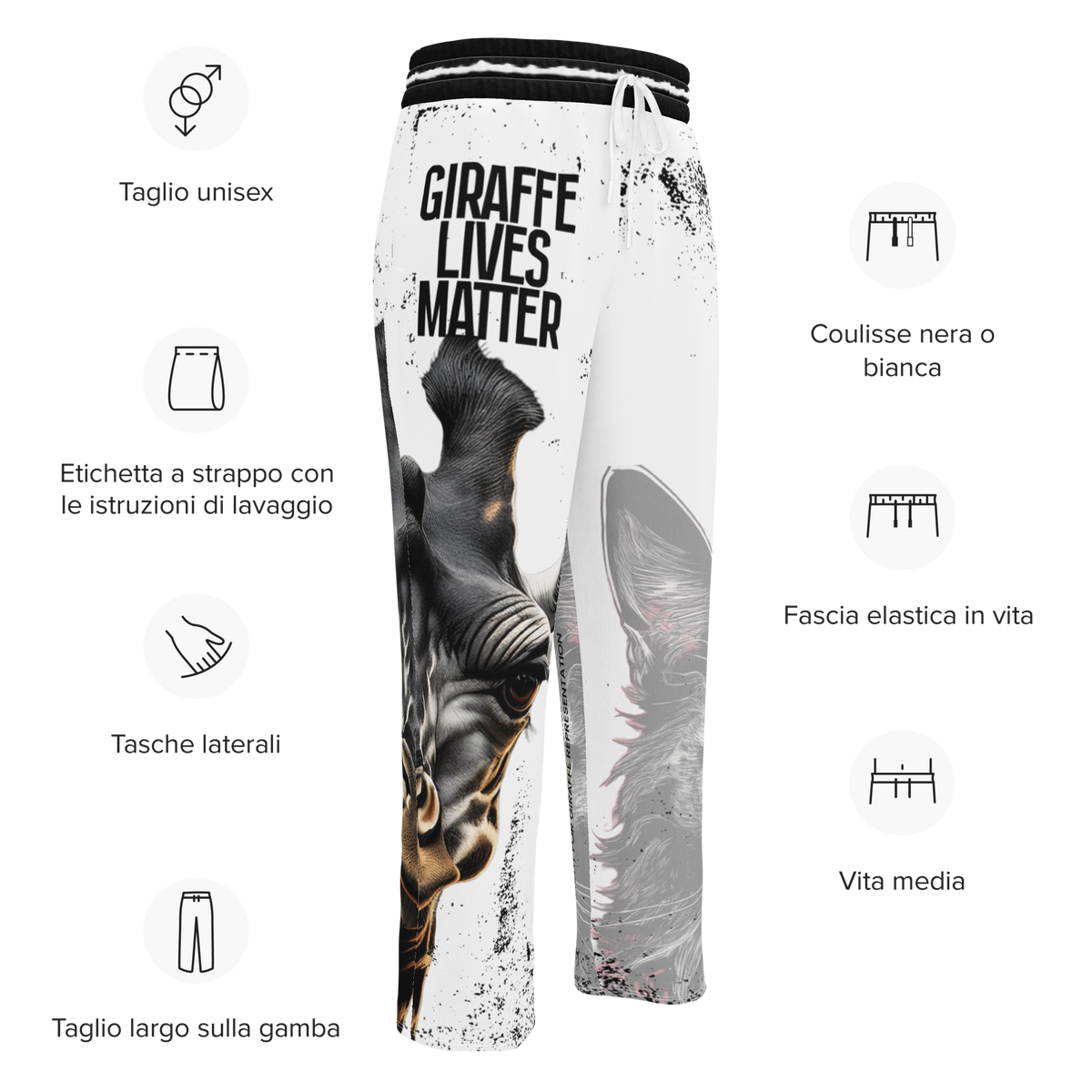 GLM - Giraffe Lives Matter Wide-Leg Joggers: Stand Tall for the Tallest Cause in the Underworld!