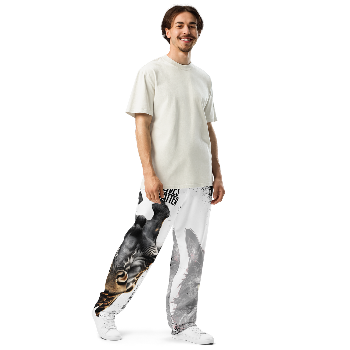 GLM - Giraffe Lives Matter Wide-Leg Joggers: Stand Tall for the Tallest Cause in the Underworld!